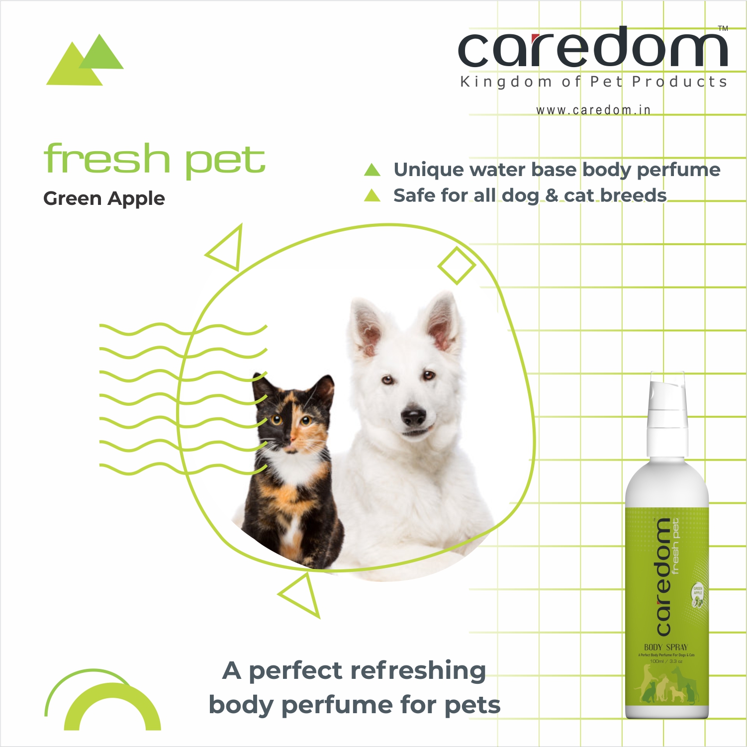 Fresh Pet Green Apple Body Perfume For Dog Cats 100ml Caredom